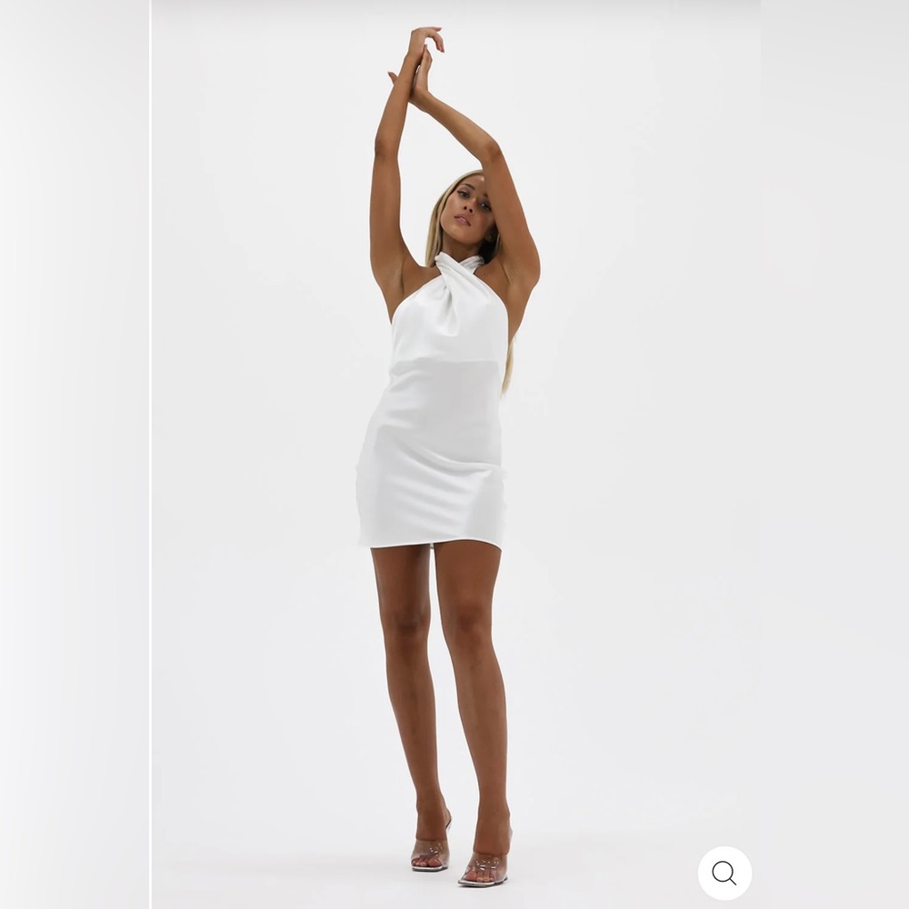 Natalie Rolt Satin Mini Dress